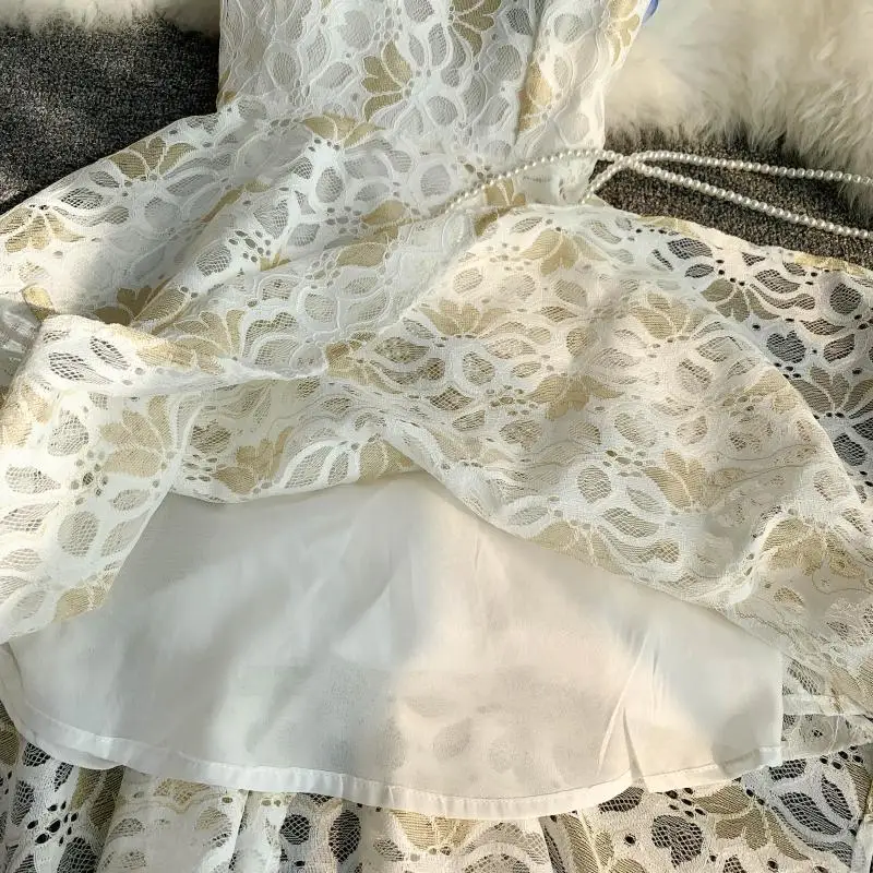 Пляжная юбка Vestidos кружевное асимметричное белое сексуальное женское пляжное