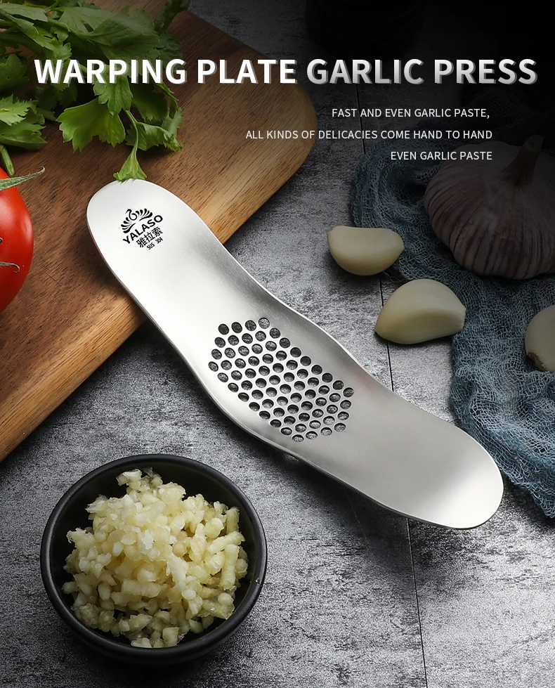 

Multi-function Manual Garlic Presser Curved Garlic Grinding Slicer Chopper Stainless Steel Garlic Presses Cooking Gadgets Tool