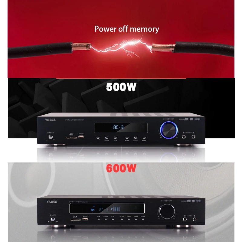 KYYSLB 800 Вт 220 В 5,1 Bluetooth усилитель AV-638 DTS Dolby HD усилитель декодирования домашний высокомощный профессиональный цифровой усилитель