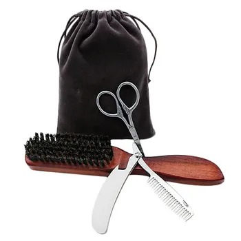 

1 Set Convenient Beard Care Set Handy Beard Brushes Useful Beard Groomer Tool Moustache Trimmer Black (3pcs Beard Brush Set and