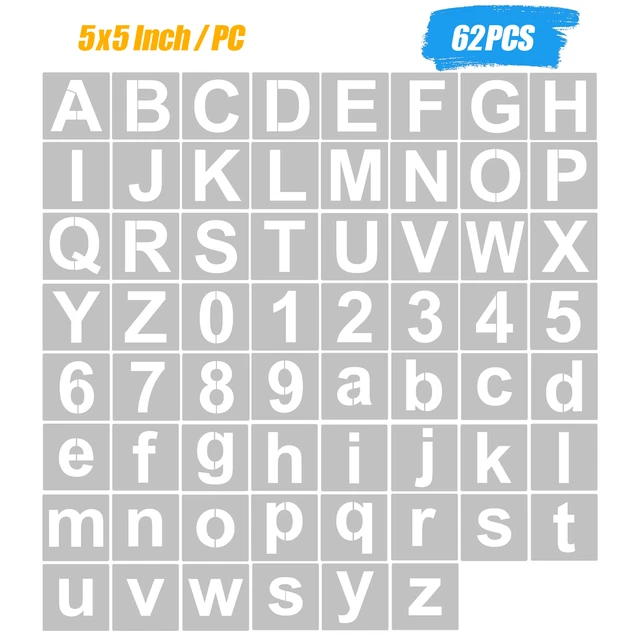 Free Printable Alphabet Stencils Templates  Stencil Alphabet Numbers -  62pcs 5 - Aliexpress