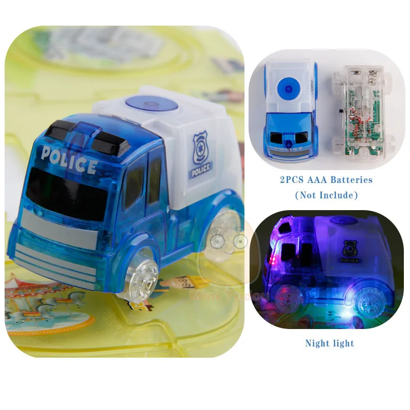 Beste Diecasts Toy Vehicles Puzzel Spoor Play Set Magic Politie Brandweerwagen Auto Model Jongens Speelgoed DIY Puzzels Voor Kinderen educatieve Spelletjes