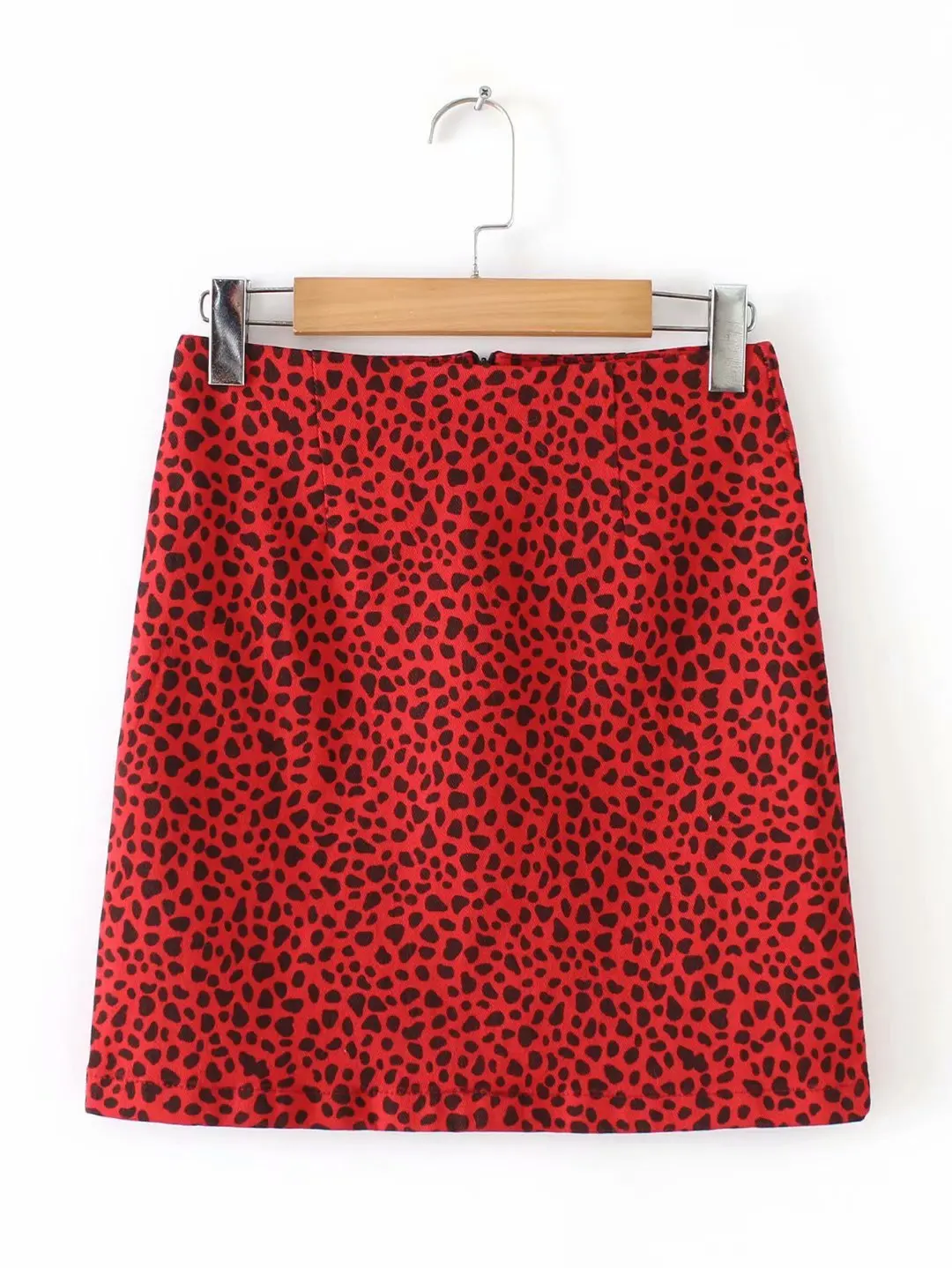 

Western Style Sexy High-waisted Small A- line Skirt Early Spring Versatile Retro GIRL'S Leopord Pattern Skirt Short Skirt