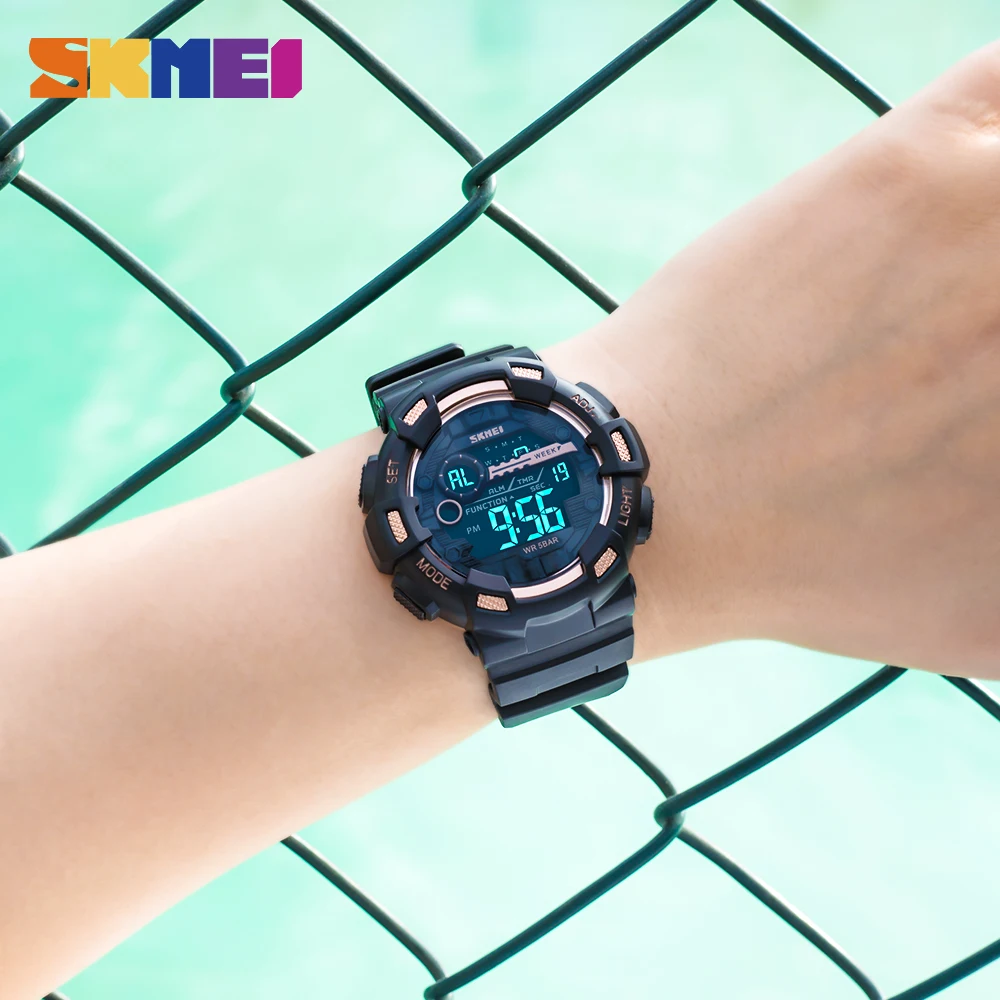 SKMEI Japan Digital move мужские спортивные часы светодиодный дисплей наручные 50 м