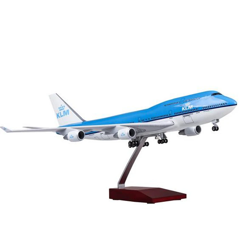 1/157 масштаб 47 см модель самолета Смола Boeing B747 KLM королевские голландские авиалинии модель самолета с светильник на колесах Airbus для коллекции - Color: without light