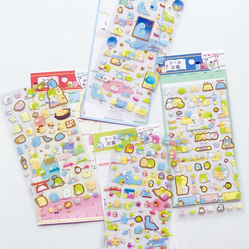 

1 Sheet Golden Foil Cute Sumikko Gurashi Stickers DIY Stick Label PVC Phone Hand Account Decor Sticker Stationery