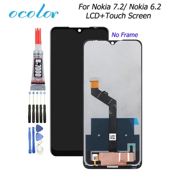 

ocolor For Nokia 6.2 LCD Display And Touch Screen Digitizer Assembly Replacement With Tools + Glue 6.3'' For Nokia 7.2 Phone