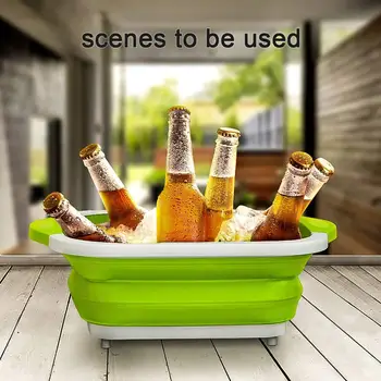 

Kitchen Cutting board Washing Basin Convenient Storage 3 in 1 Kitchen Tool Durable Multifunction Chopping Board Retractable