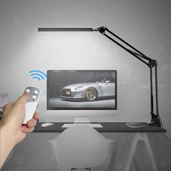 

Remote Control Swivel Arm Clip-on Table desk Light Eye Protection Swing Arm Clamp Mount Lamp for Office Home Table Luminaire