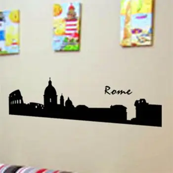 

Rome Skyline Decal Wall Sticker Vinyl Stickers Decor Mural Art Living Room Home Decoration Landmark Skyline Wall Decal