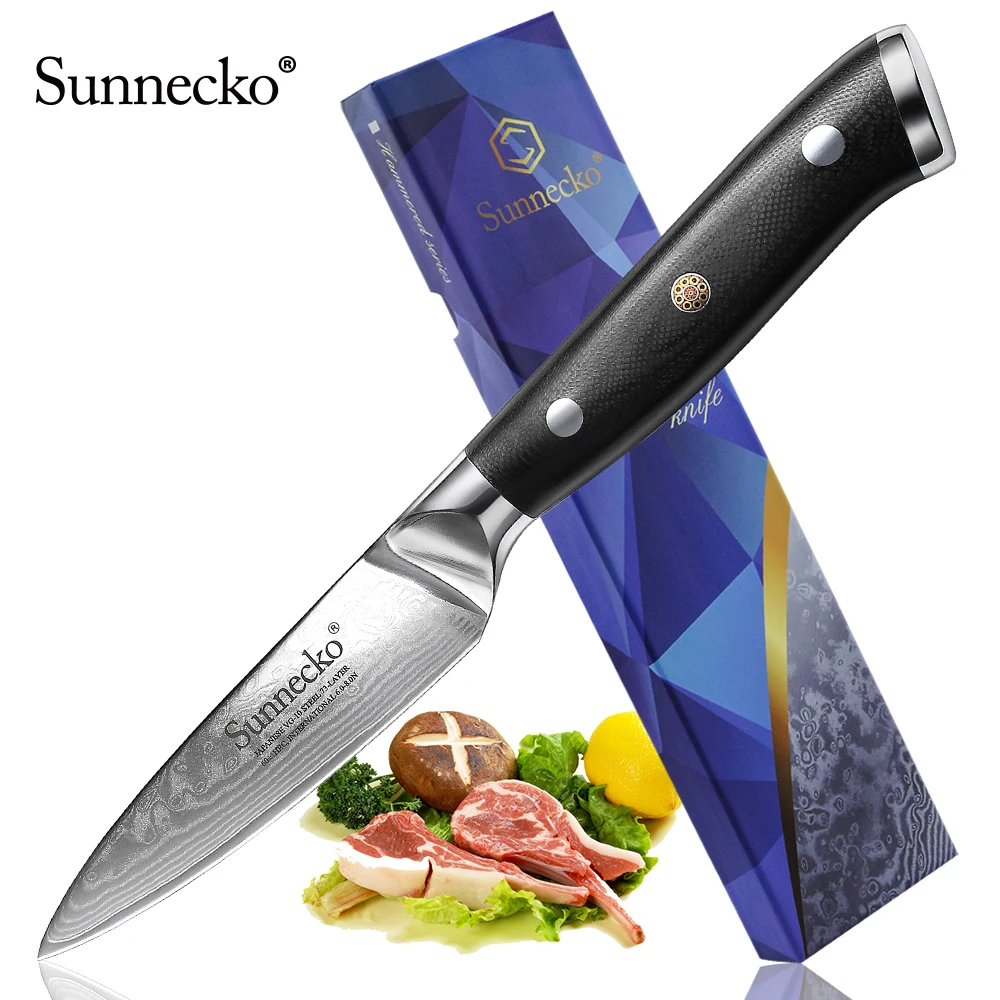Нож для фруктов Sunnecko VG10 3 5 дюйма дамасское лезвие|knife chef|blade damascuskitchen knife chef |