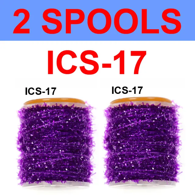 Vampfly 2 Spools Fishing Fly Tying Ice Chenille  Material For Knitting Streamer Fly Marabou Jig Ice Jig Flies Bass Pike Lures ICS17