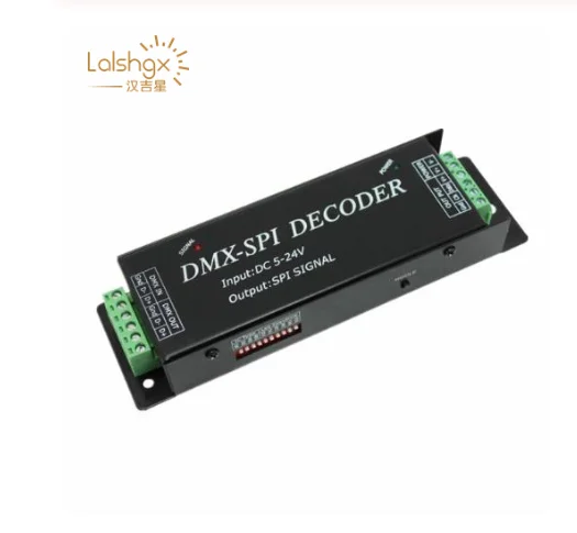 DMX200 DC5V 12V 24V SPI сигнал светодиодный контроллер DMX к SPI декодер для 2801 6803 2812 2811 светодиодный полосы светильник лента