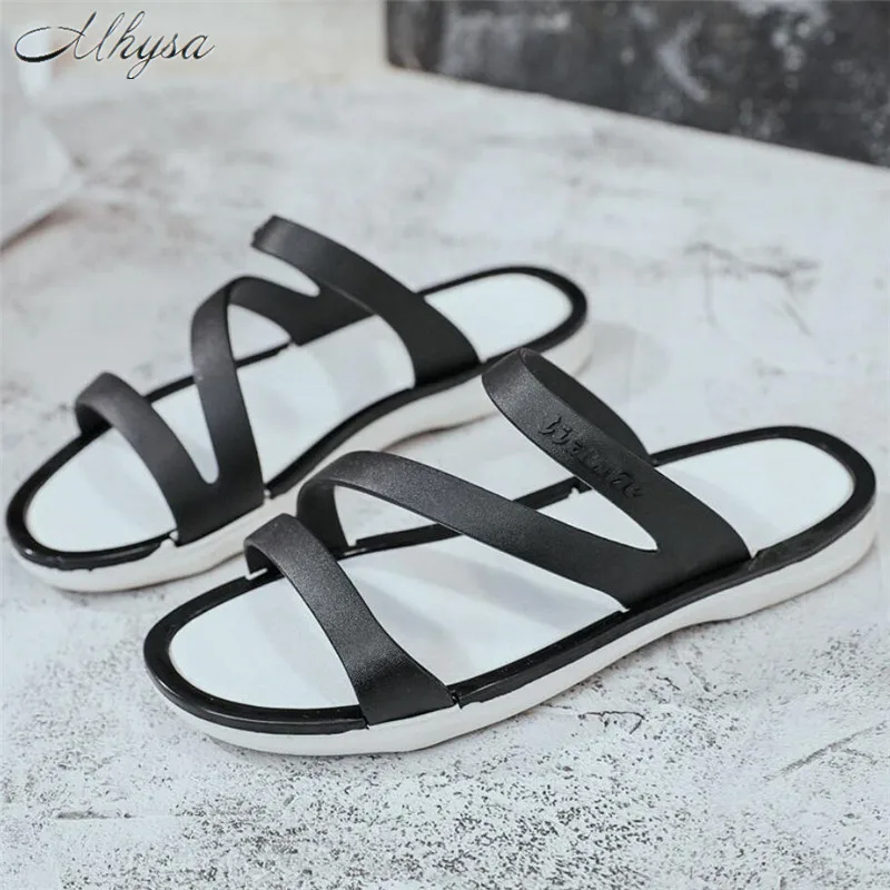 Mhysa 2020 Fashion Women Slippers Summer Slip on women Sandals Shoes Casual Soft Leather Slippers Female flats Flip Flops Shoes