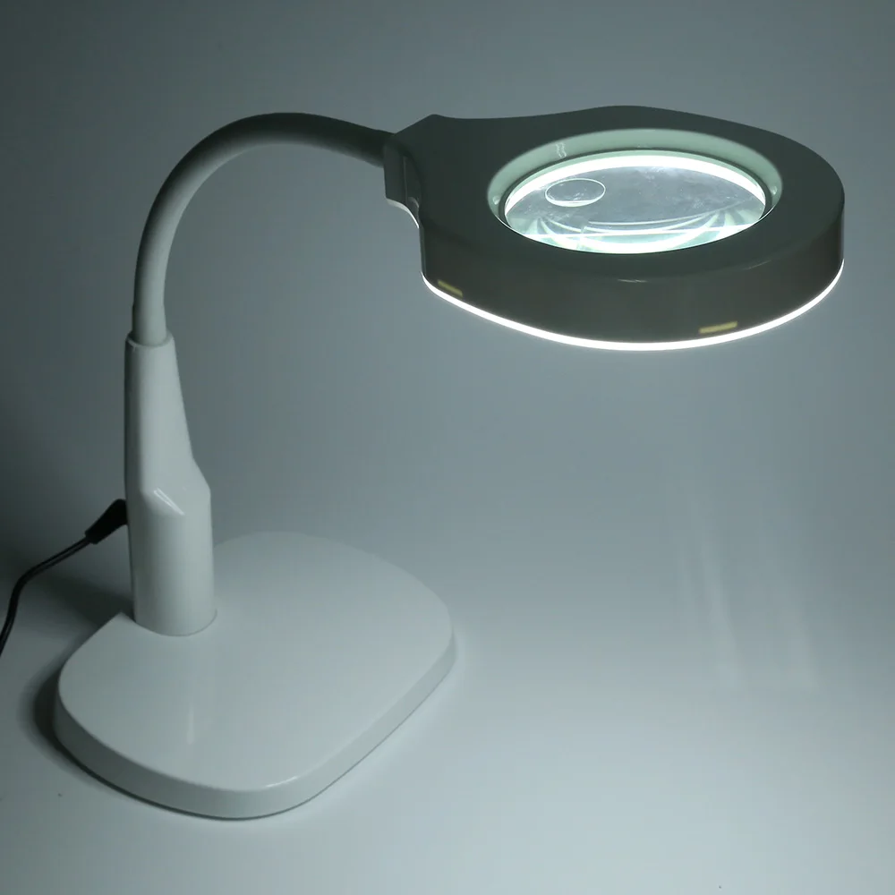 Led Light With Magnifying Function Foldable Desktop Magnifier