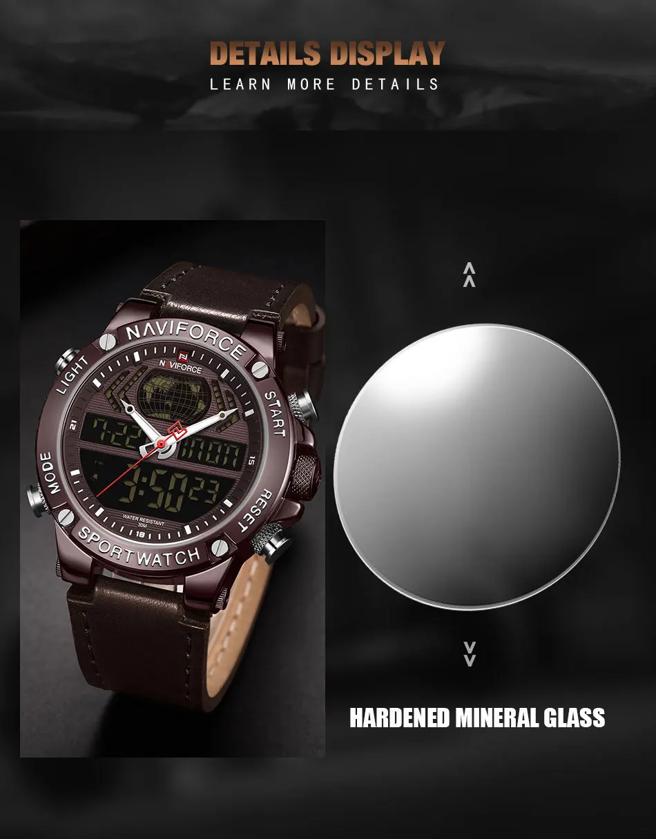 Топ бренд NAVIFORCE роскошные мужские наручные часы водонепроницаемые повседневные часы для мужчин мужские спортивные часы кожаные кварцевые наручные часы Reloj Hombre