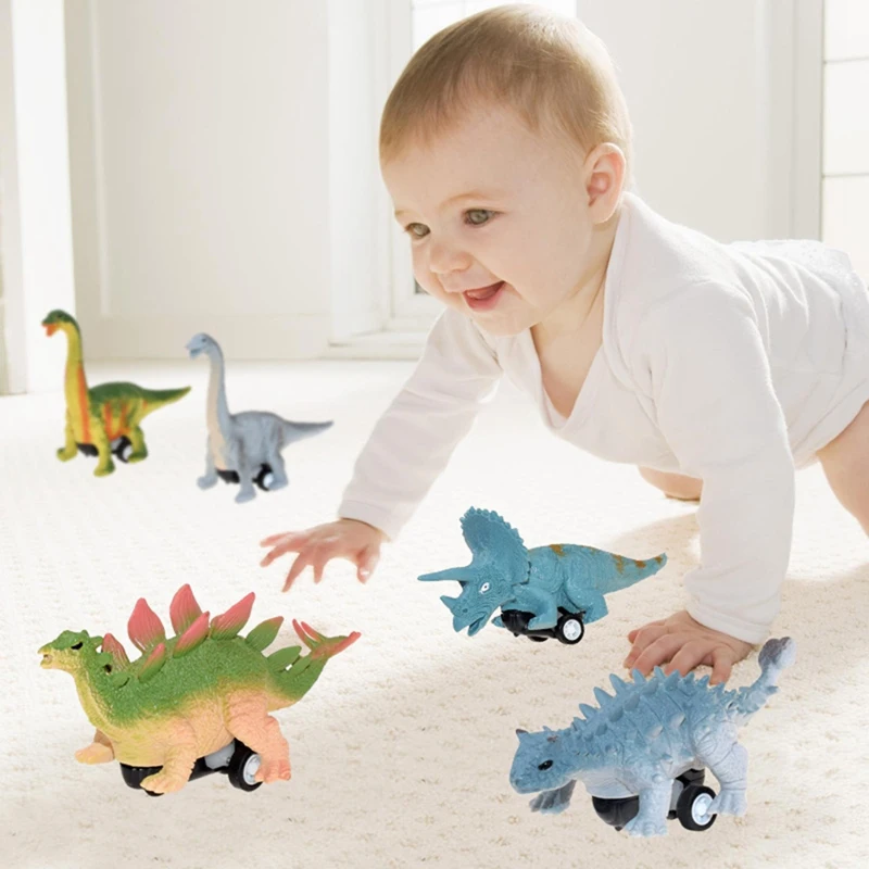 

Kids Mini Animal Model Tyrannosaurus Triceratops Toy Car Simulation Dinosaur Pull Back Car Children Baby Educational Toys Gift