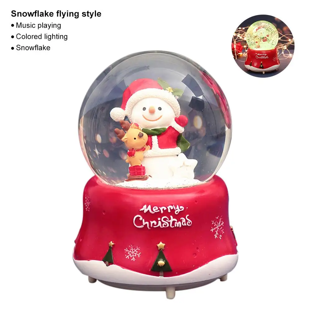 Рождество Снежный шар музыкальная шкатулка Санта-Клаус Экологически чистая вращающаяся музыкальная шкатулка для семьи друзей детей - Цвет: L