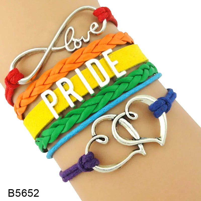 Rainbow Follow Your Heart Infinity Love Wins GLBT Rights Men's Teacher Running LGBT Pride Bracelets for Women