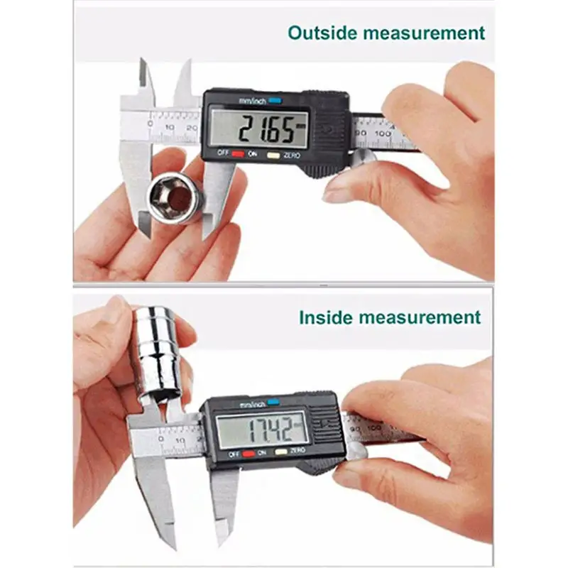 Электронный цифровой штангенциркуль 150 мм/0,01 мм 6 дюймов из углеродного волокна штангенциркуль Калибр микрометр измерительный инструмент цифровая линейка
