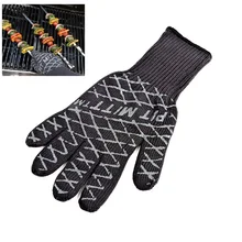 Перчатки для барбекю, гриля, перчатки для приготовления пищи, кухонные термостойкие Прихватки для духовки, 13 дюймов, силиконовые вязаные рукавицы для арамидной печи, кухонные аксессуары