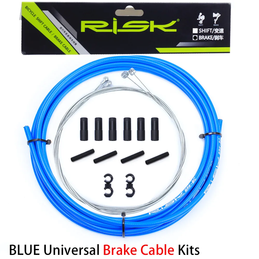 Рисковый кабель набор Универсальный Горная дорога тормоз велосипед велик трос переключения передач Передняя Задняя внутренняя внешняя Замена провода линии - Цвет: Blue Brake Cable