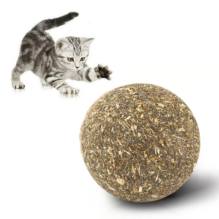1X Fashion Pet Kitten Cat Mint Ball Play Toys Ball Coated With Catnip Bell Toy 