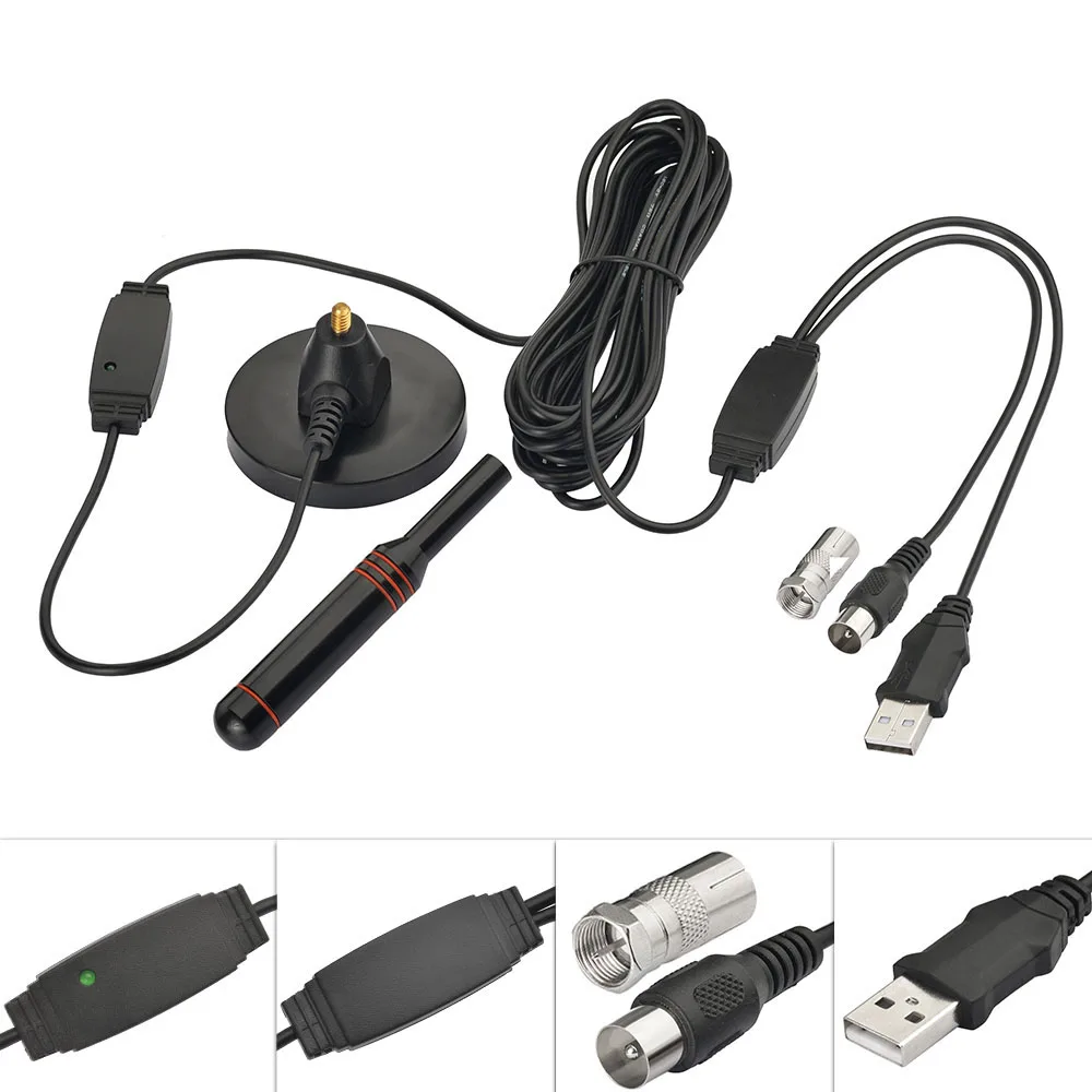 Усиленная цифровая ТВ антенна DVB T портативная комнатная Freeview HD Усилитель сигнала