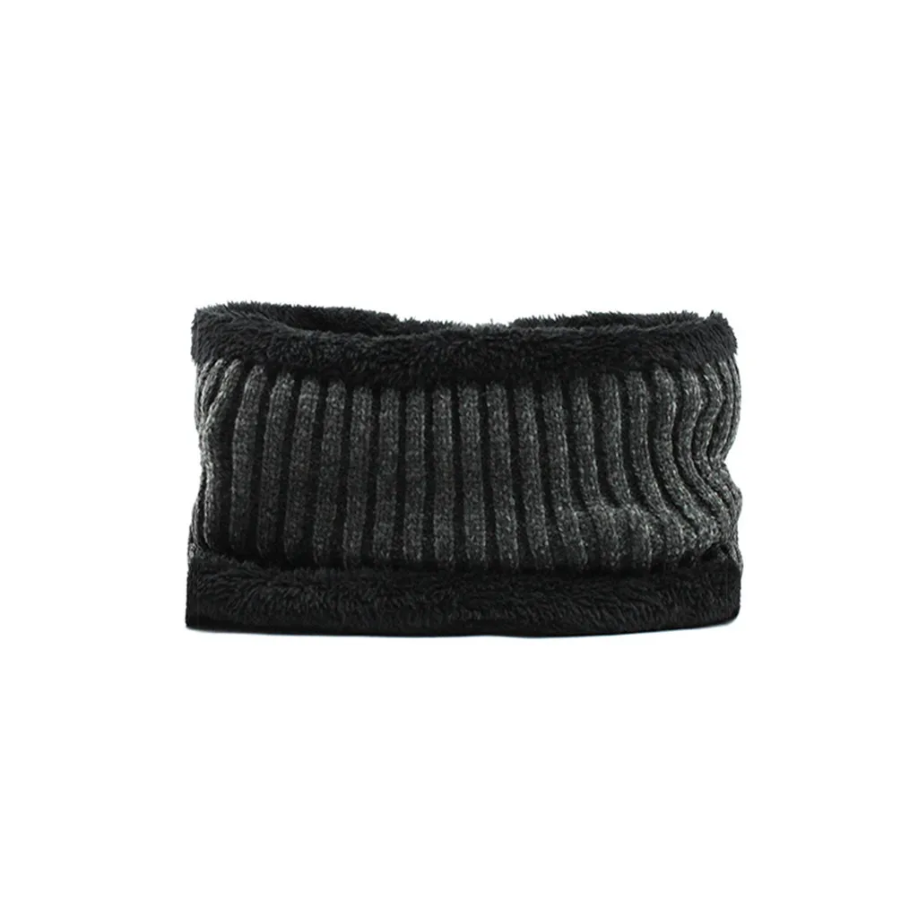 Зимняя мужская шапка, шарф, набор из 2 предметов, уличное вязаное кольцо для шляпы, шарф, набор теплых плюшевых подкладок, толстая Мужская лыжная шапка, шарф, набор