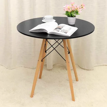 

Nordic Modern Round Coffee Table Wooden Tea Side Sofa Table Bedroom Living Room Furniture Restaurant Table Home Decor 80x70cm