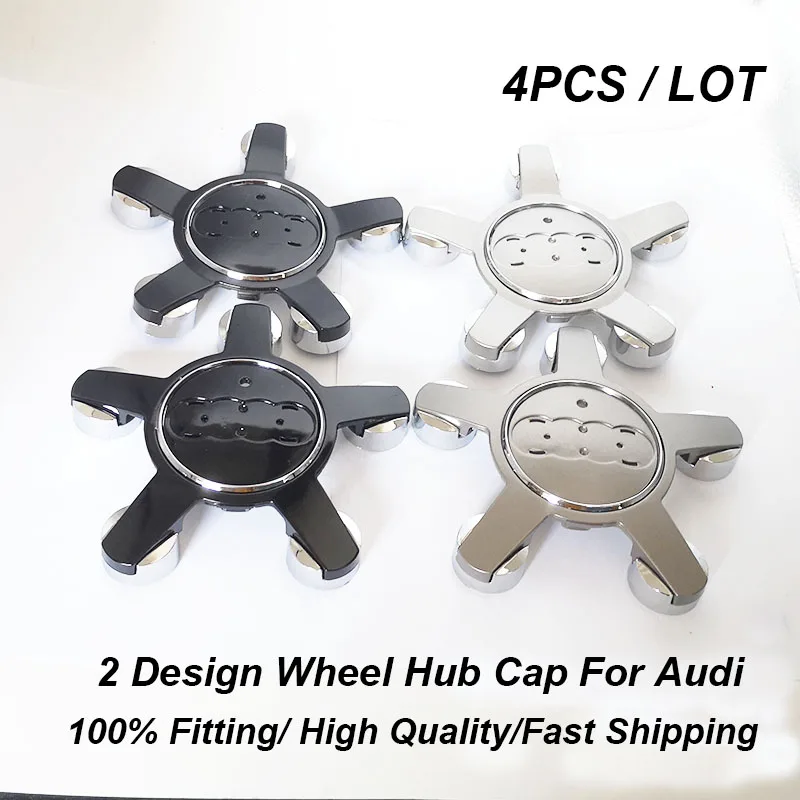 

4pcs 8pcs Car Wheel Center Cap Covers 135MM 5clips Gray/Black Base Wheel Rim Hub Cap 2 Type 4F0601165N 8R0601165 Car Styling