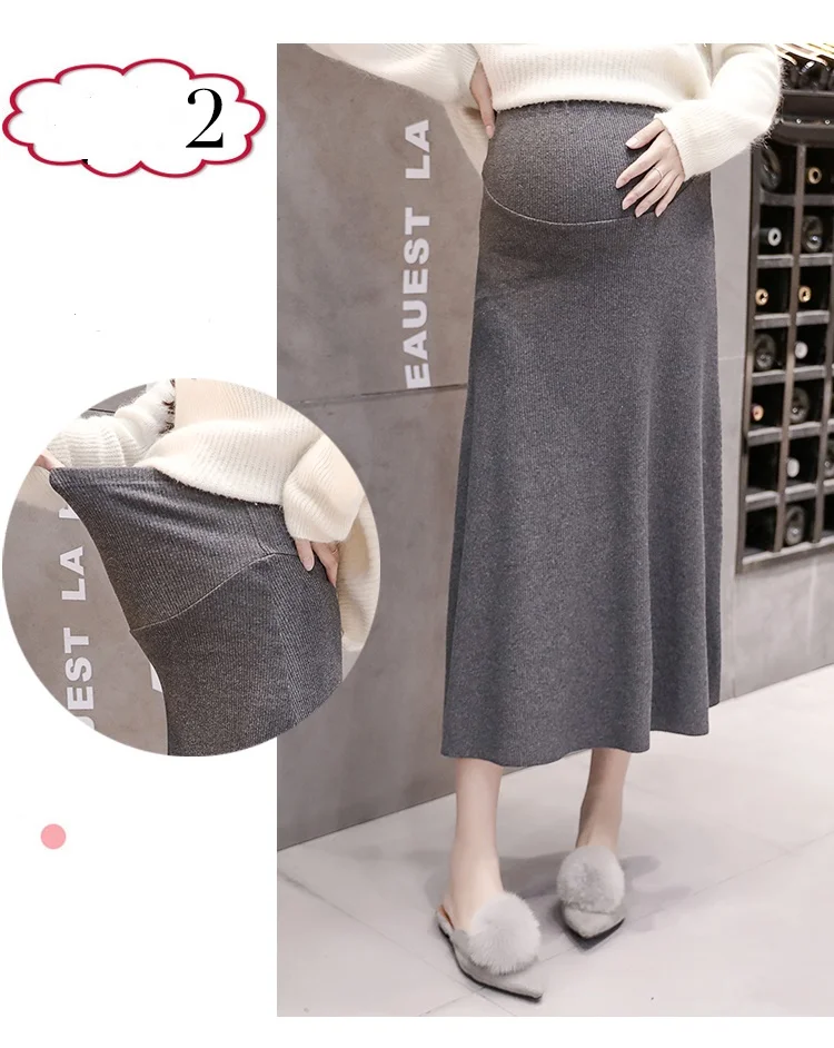 НОВАЯ Трикотажная юбка для беременных для талии, живота, эластичная Юбки для беременных, осенняя свободная Очаровательная Одежда для беременных