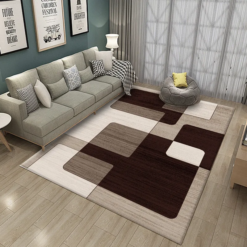 New Arrival Nordic Geometric Printed Carpet Bedroom Bedside Sofa Floor Rug Hall Decor Soft Area Carpets Curve Plaid Large Rugs | Дом и сад