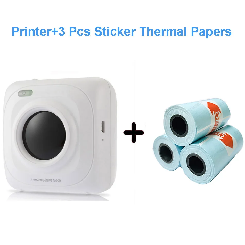 P1 3 Rolls Paper PAPERANG Мини термопринтер Bluetooth портативный фотопринтер для мобильного телефона Android iOS Impresoras Fotos подарок - Цвет: P1 3 Rolls Paper