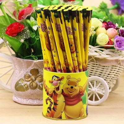 

Cartoon pattern pencil 10 sticks Prince and princess Spiderman Robot cat Minions Winnie