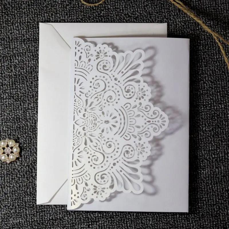  10 Pcs 3D European Style Wedding Invitation Card with Envelope Kits Party Supply - 4.00057E+12