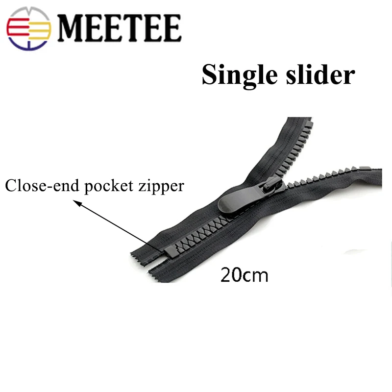 Meetee 8#15# Resin Zippers Open End 70 150cm Long Zip Down Jacket Coat Double Sliders for Sewing Garment Repair Tailor Accessory|Молнии| |