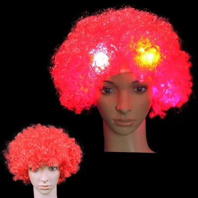 

Dress up Explosion Styles led Wigs Curly Hair Football Fans Party Hats Headwear Birthday Party Decoration Carnival Christmas