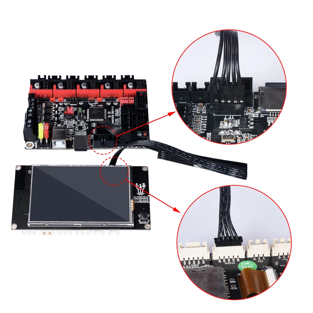 Материнская плата BIGTREETECH SKR V1.3 32 битная с сенсорным экраном TFT35 V2.0 управления для 3d