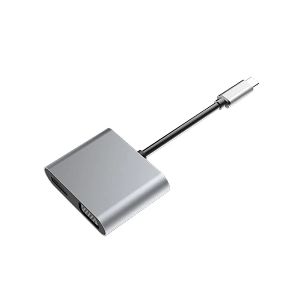 4 в 1 USB C 4k VGA быстрое зарядное устройство алюминиевый сплав ноутбуки конвертер PD домашний тип-c к HDMI адаптер аудио серый видео