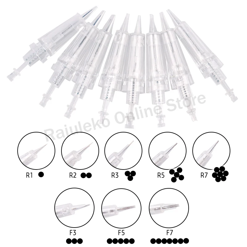Одноразовые картриджи для татуировочных игл R1/R2/R3/R5/R7/F3/F5/F7 50 шт./100 шт.|Мезороллер| |