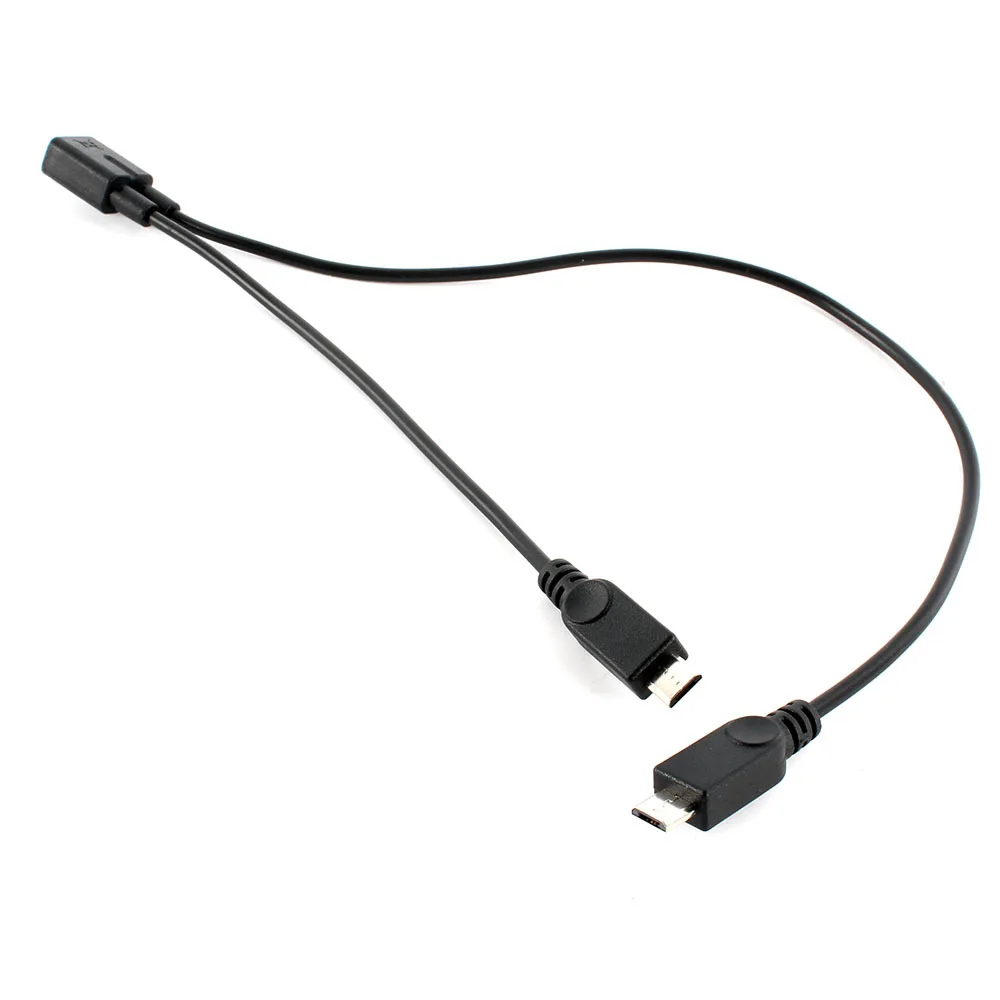 Универсальный Micro USB 2,0 сплиттер Y 1 Женский до 2 Мужской кабель для зарядки данных удлинитель