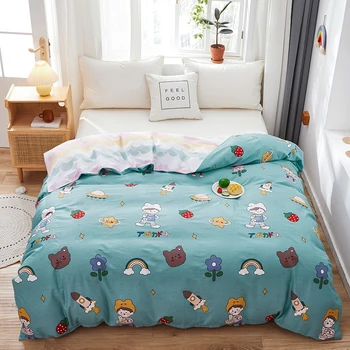

Cotton Duvet Cover Home Bed Set Quilt Cover Nordic Style Comforter Set Cartoon for Child Double Couple Size 220x240cm 120x150cm