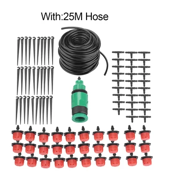 

5M/25M Automatic Micro Drip Irrigation Garden Hose Watering System Kits & Adjustable Nozzle Misters Dripper Greenhouse Lawn