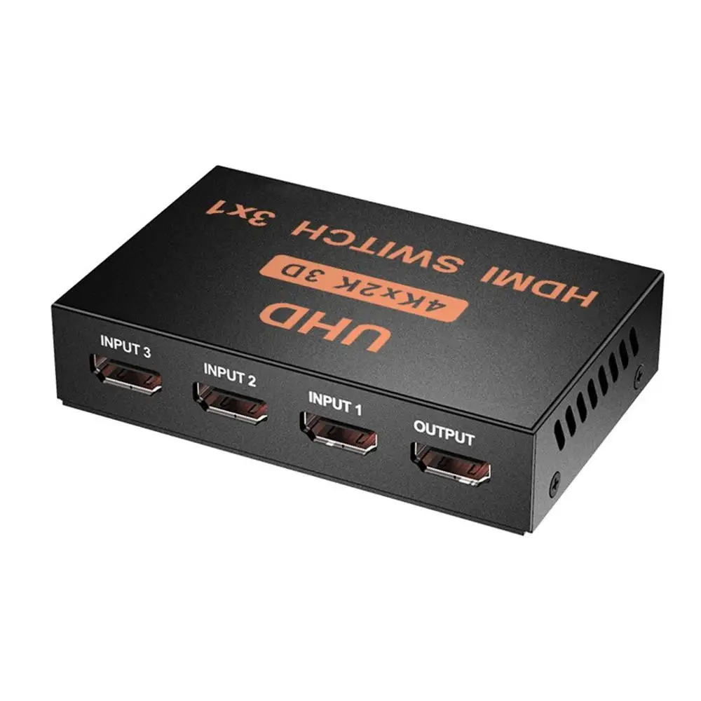 

Hdmi Switch Three Cut One Iron Shell 4k Hd Video with Infrared Remote Control 3 in 1 out Video Converter