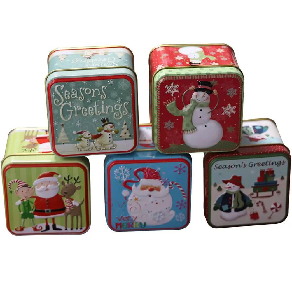 

HobbyLane Portable Kids Christmas Series Pattern Candy Jar for Party Home Office Decoration