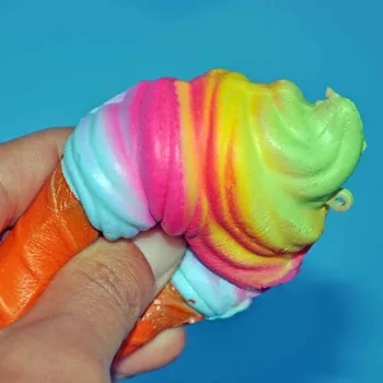 

Cute Slow Rising Squishy Rainbow Ice-cream Charm Bread Bun Cake Sweet Scented Kid Fun Toy Gift 1PC