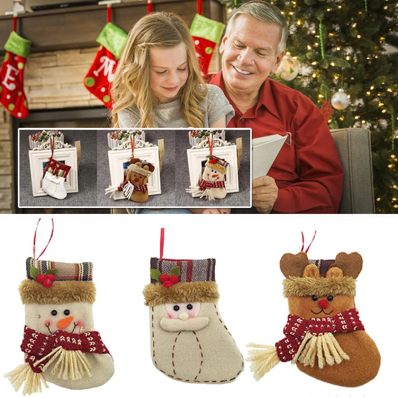 Christmas Decoration Socks Gift Bags Snowman Christmas Home Creative Candy Bag