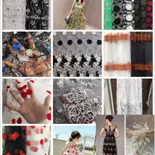 1 ярдов Высококачественная сетка «сделай сам» вышивка кружевная сетка ткань маленький сломанный цветок для платья ткань Сетчатое вышитое кружево ткань 130 см Ширина