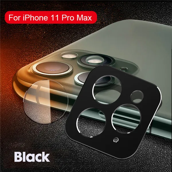 For iP 11 Pro MAX Объектив камеры высокого разрешения металлическое кольцо закаленное стекло на для iPhone 11 11 Pro MAX протектор экрана Защитный Полный стеклянный чехол на для айфон 11 11 Pro Max - Цвет: For iP 11 Pro MAX